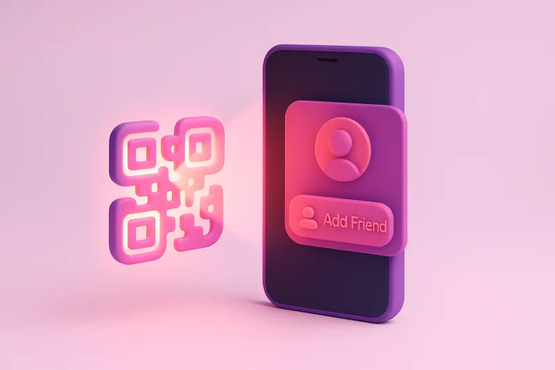 Smartphone qui scanne un QR code et ouvre une page profil wearcode Smartphone qui scanne un QR code et ouvre une page profil wearcode